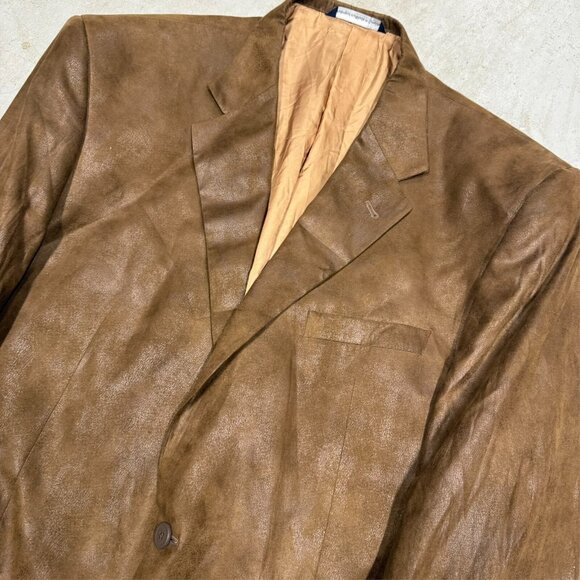Custom Tailored Coppley Suede Style Blazer Brown Bocelli Sport Coat 46L - Picture 2 of 11